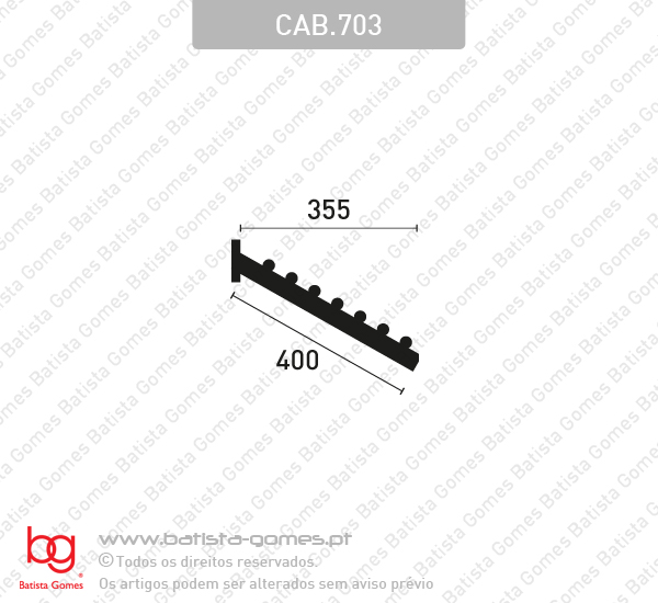 Cabide inclinado 7 bolas - FERRO